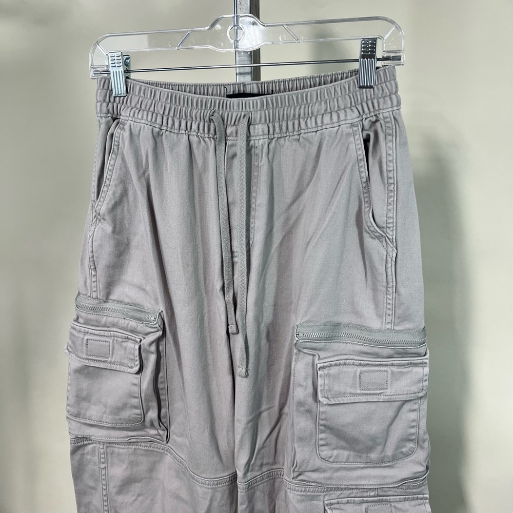 Aeropostale Women’s XS High Rise Cargo Joggers Beige Tan Elastic Waist Pockets - Picture 4 of 11